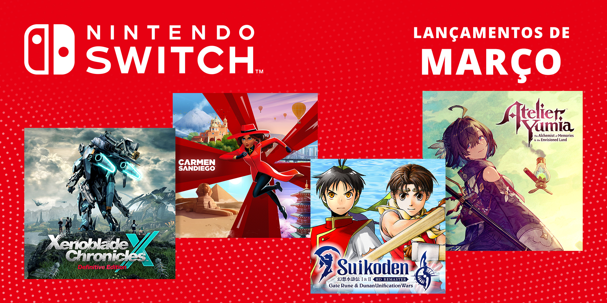Descobre os jogos que chegarão à Nintendo Switch este mês – março de 2025!